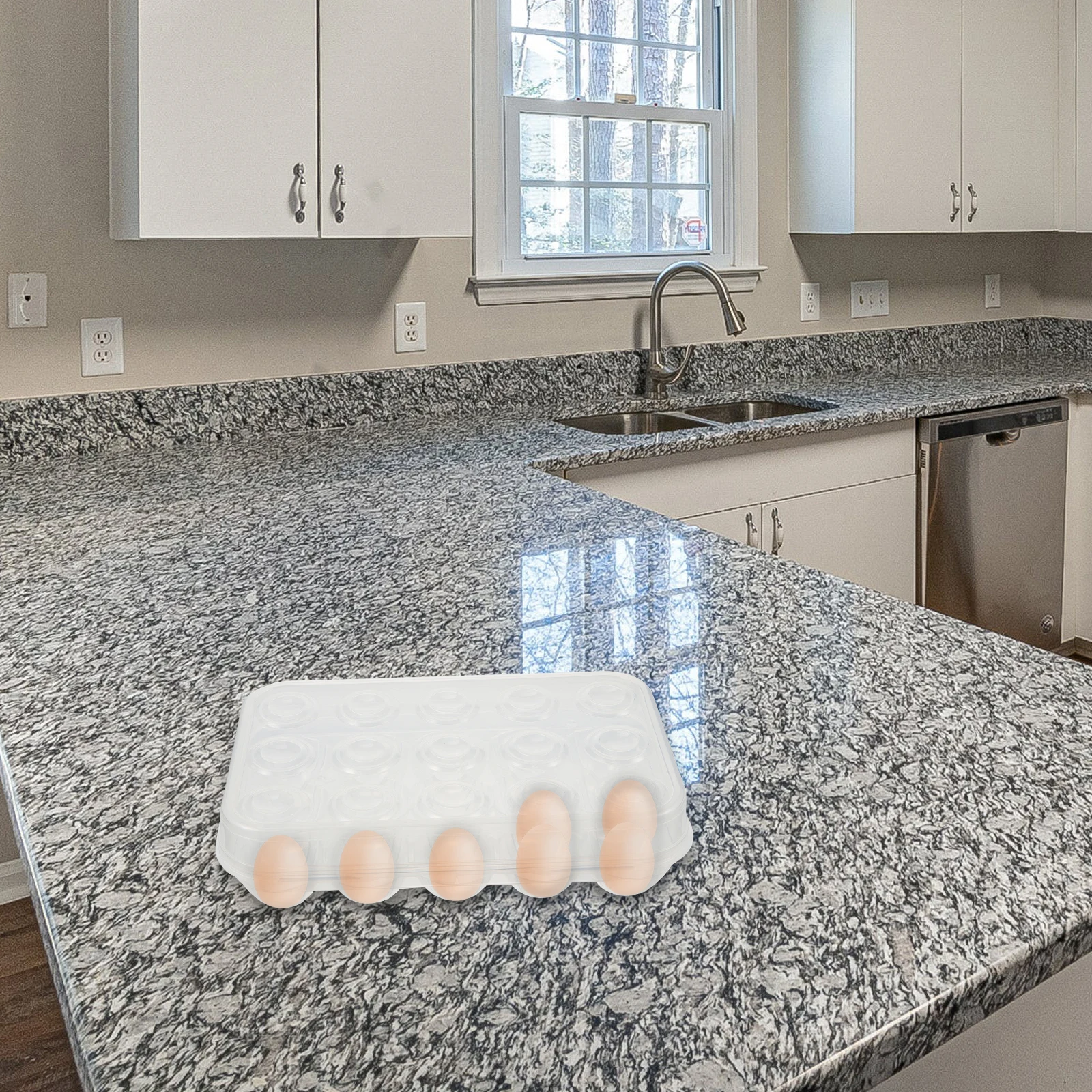 

2 Pcs Egg Storage Box Container Holder Protective Refrigerator Trays Plate with Lid