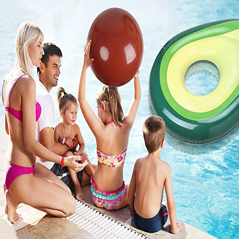 Water toys inflatable floating bed inflatable toy avocado  floating row PVC beach ball water toy Avocado floating mat