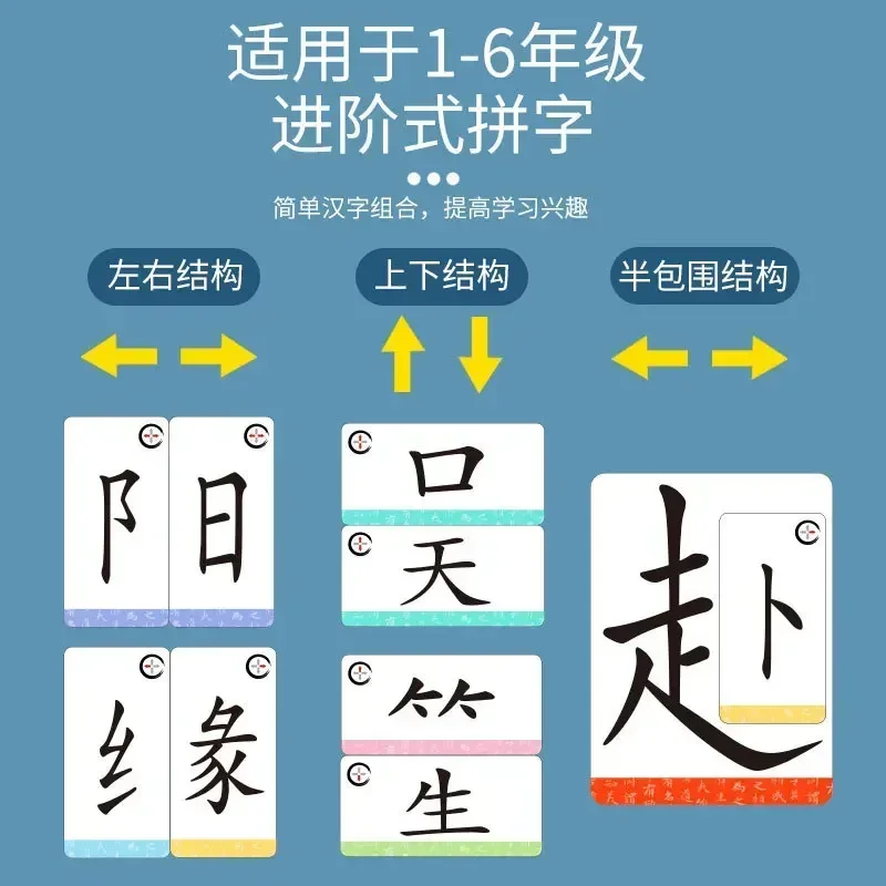 Children\'s Magic Kanji Combination Card Side Radical Cognition Fun Spelling Literacy Chinese Book Book for Kids 2 To 4 Year