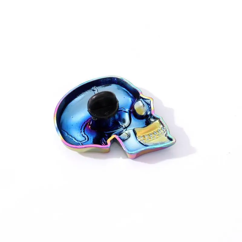 Iridescent Crack Skull Enamel Lapel Pin Durable Gothic Metal Badge for Daily Wear Jacket Backpack Pin Accessories