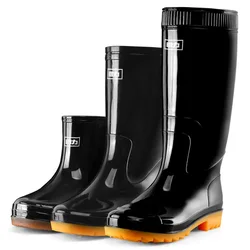 Low High Tube Black Women Men's Rain Boots Male Waterproof Fishing Boots Couple Non-slip Water Shoe Outdoor Garden Work Rainboot