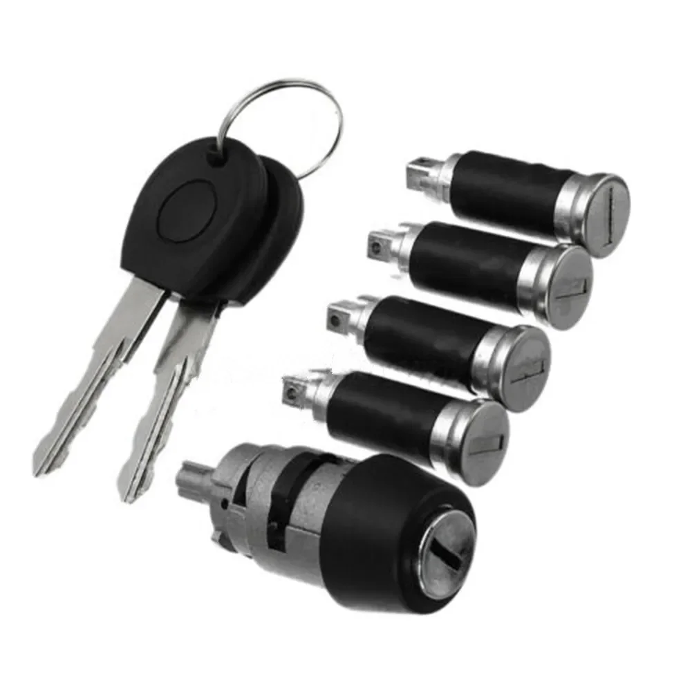 Car Accessories Ignition Lock Kit 701837205 Zinc Alloy 1set 2 Keys Door Lock Cylinder Set Exterior Components Ignition Switch