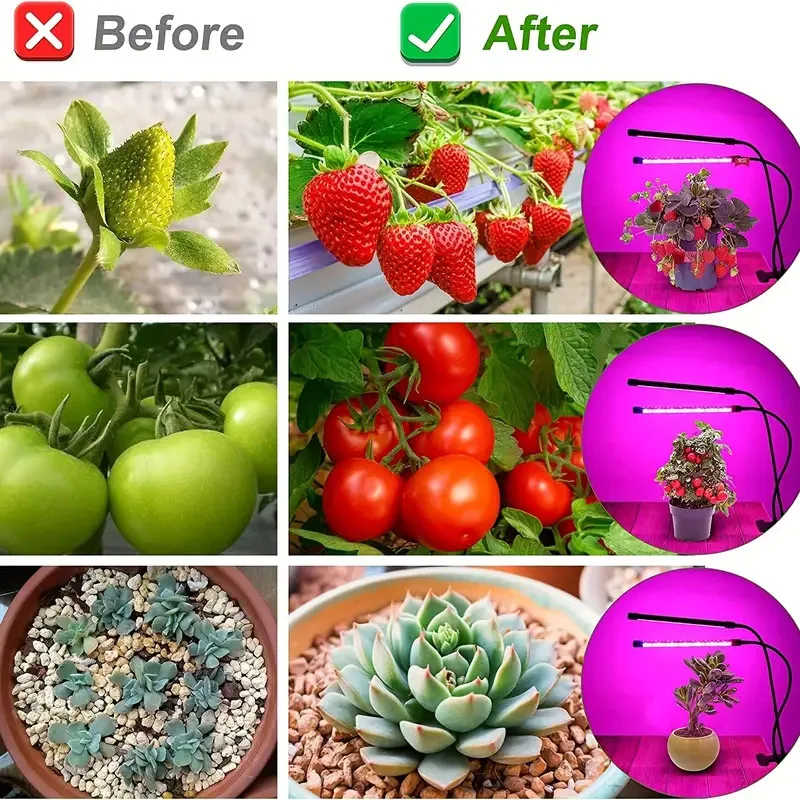 LED USB wachsen Licht Indoor Garten Helligkeit Pflanzen wachsen Lampe 3/9/12h Timer 9 dimmbar für Gemüse Sämling Sukkulenten Fitolampy