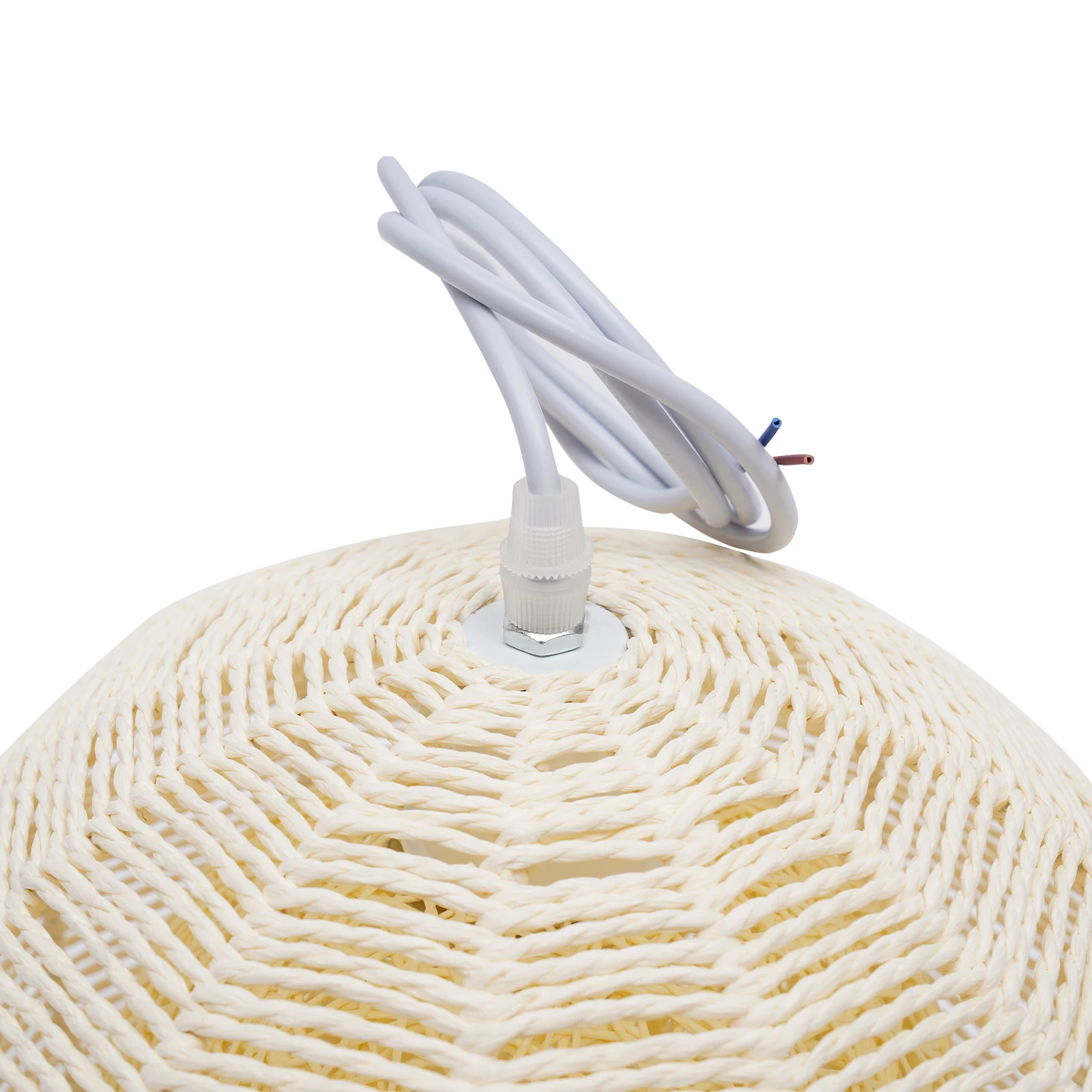 Lodge Wicker Rattan Cell Pendant Light Fixture Farmhouse Hanging Ceiling Lamp