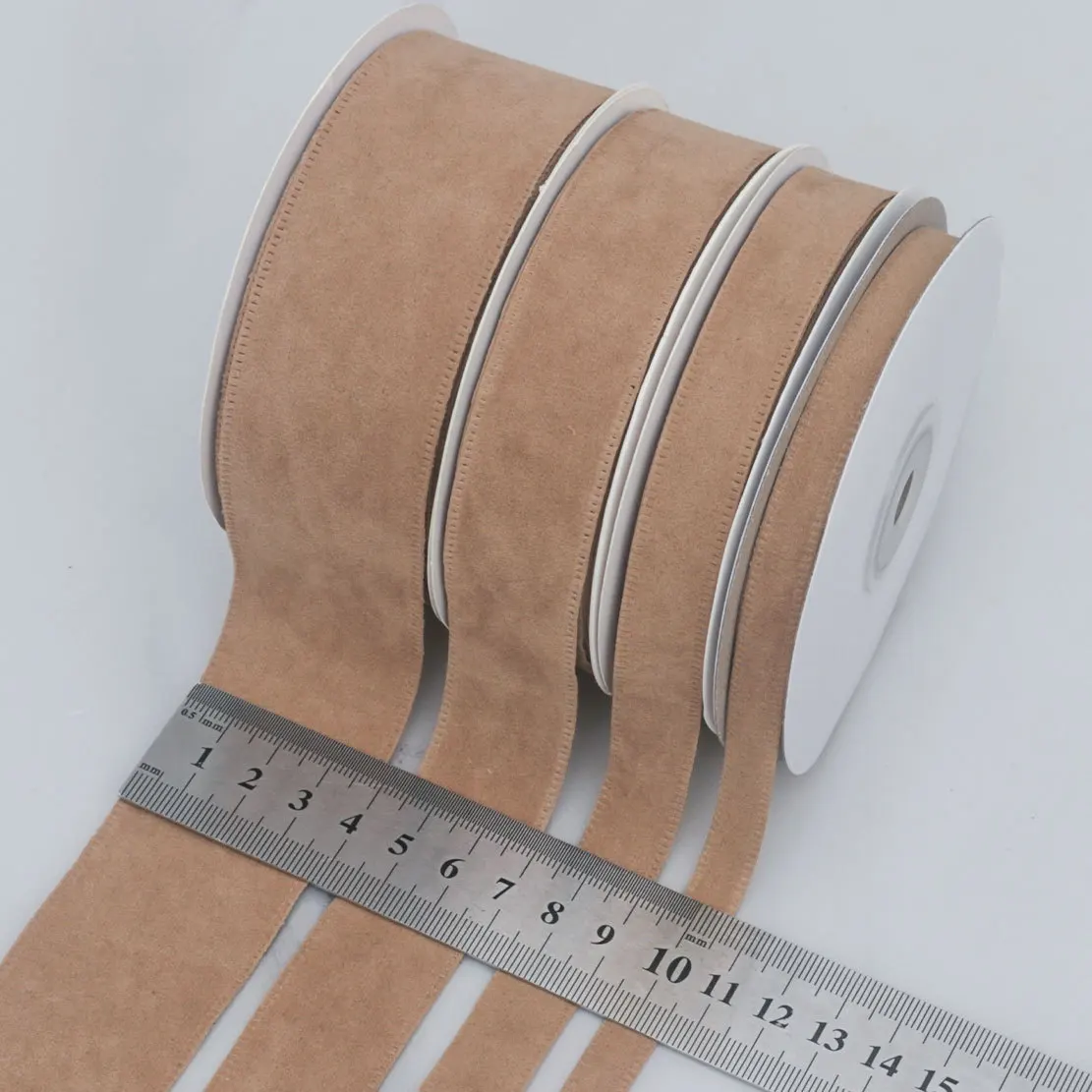10 Yards/Rolle 10MM/15MM/25MM/40MM Geschenkband Hochzeits- und Partydekoration DIY-Bastelbedarf Polyester-Wildlederbänder – Detail 2