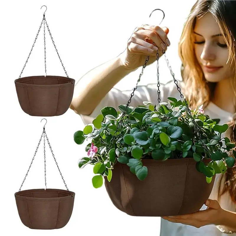 Wall Mounted Flower Pot Outdoor Wall Mounted Planter Basket Artistic Sense Planting Tool for Ceilings Patios Balconies Porches