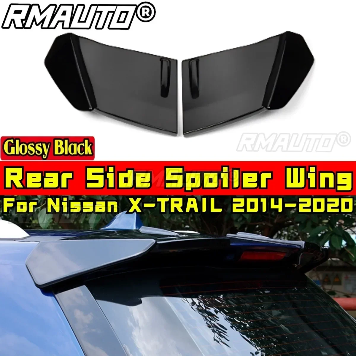 For Nissan X-TRAIL 2014-2020 Body Kit Rear Side Spoiler Carbon Fiber Look Sport Style Rear Side Wing Car Accessories