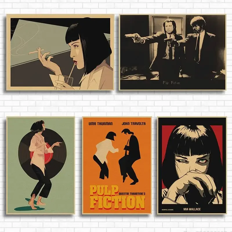 Lot Style Choose Pulp Fiction Quentin Vintage, Art Picture Print Silk Poster Home Wall Decor