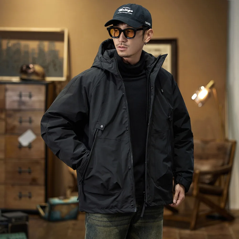 Winter new workwear down jacket outdoor warm removable liner retro assault thickened warm jacket