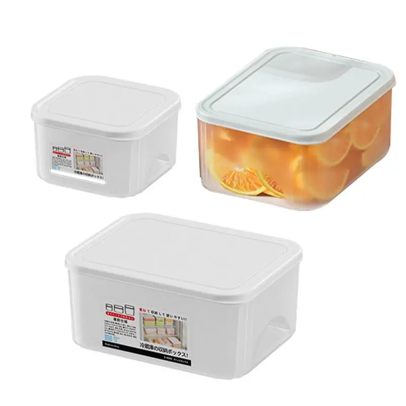 

Refrigerator Sealed Fresh-Keeping Box Fruit Meat Freezing Organizer Cans Kitchen Plastic Food Storage Case Container Portable