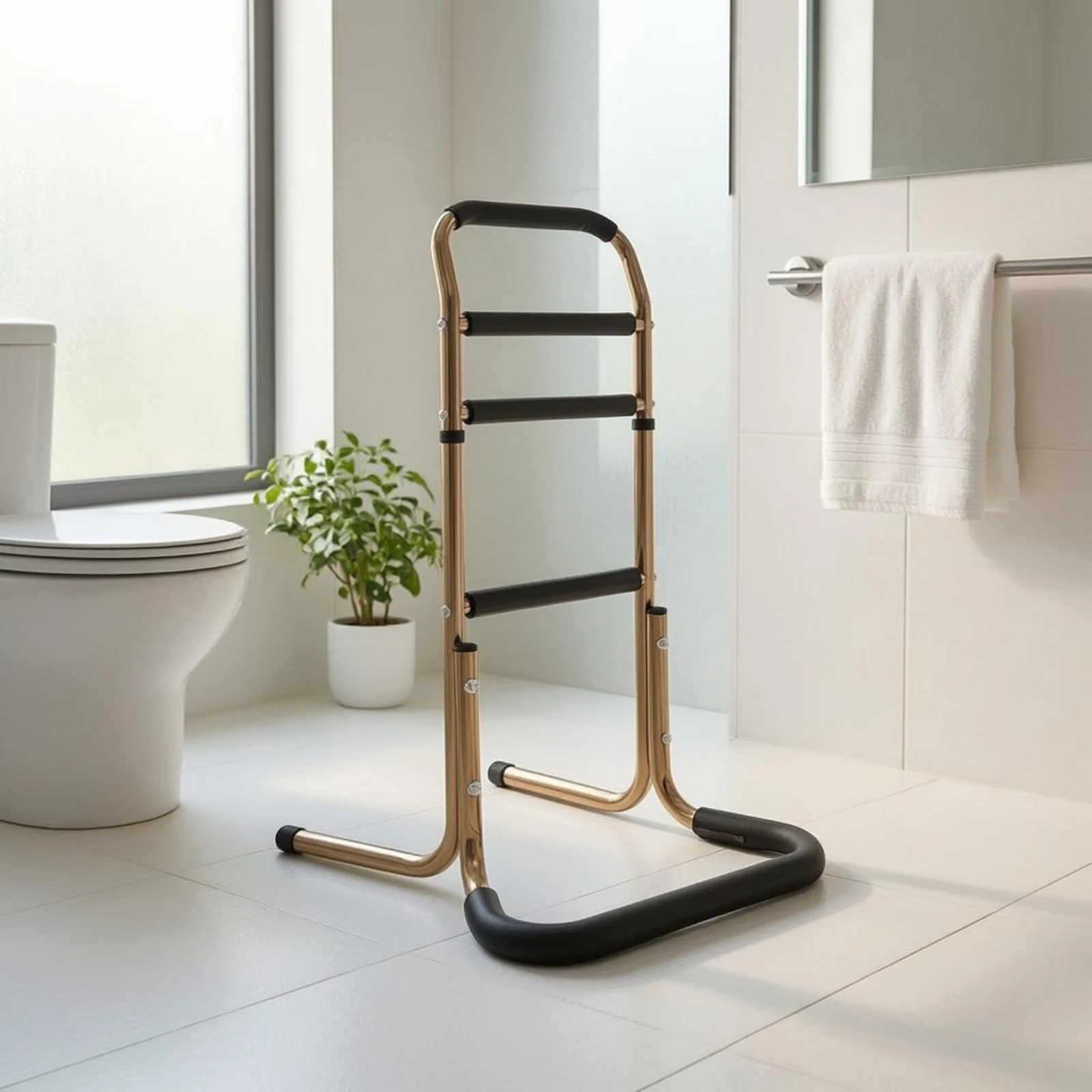 

Standing Assist Frame Height Adjustable Toilet Support Frame Sit to Stand Support Lightweight Assistive Device