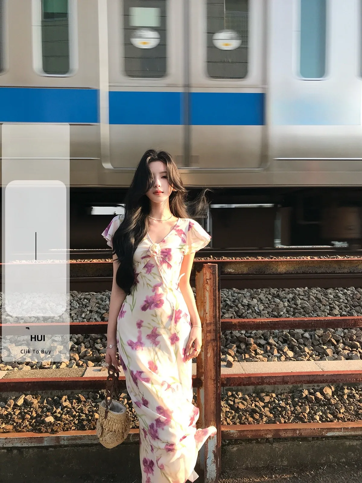 

Платье Iceolly во французском стиле с принтом, с завышенной талией, с коротким рукавом, для пляжного отдыха, повседневное, из полиэстера, с V-образным вырезом, приталенное