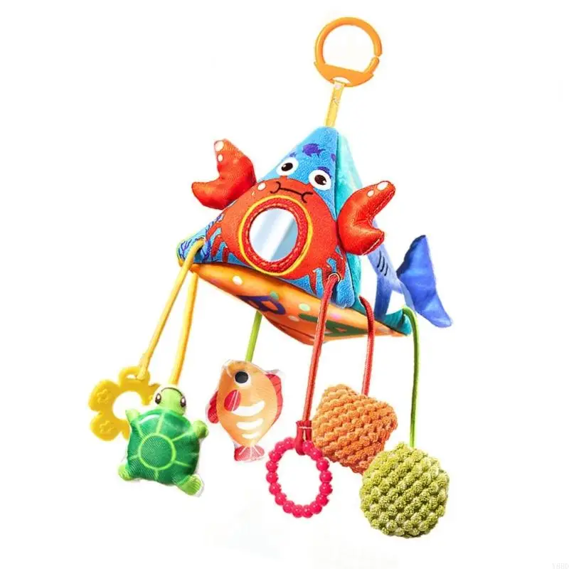 Y88D Aniaml-kinderwagens met thema Mobiel speelgoed Crinkle Paper Sensory Exploration Doll