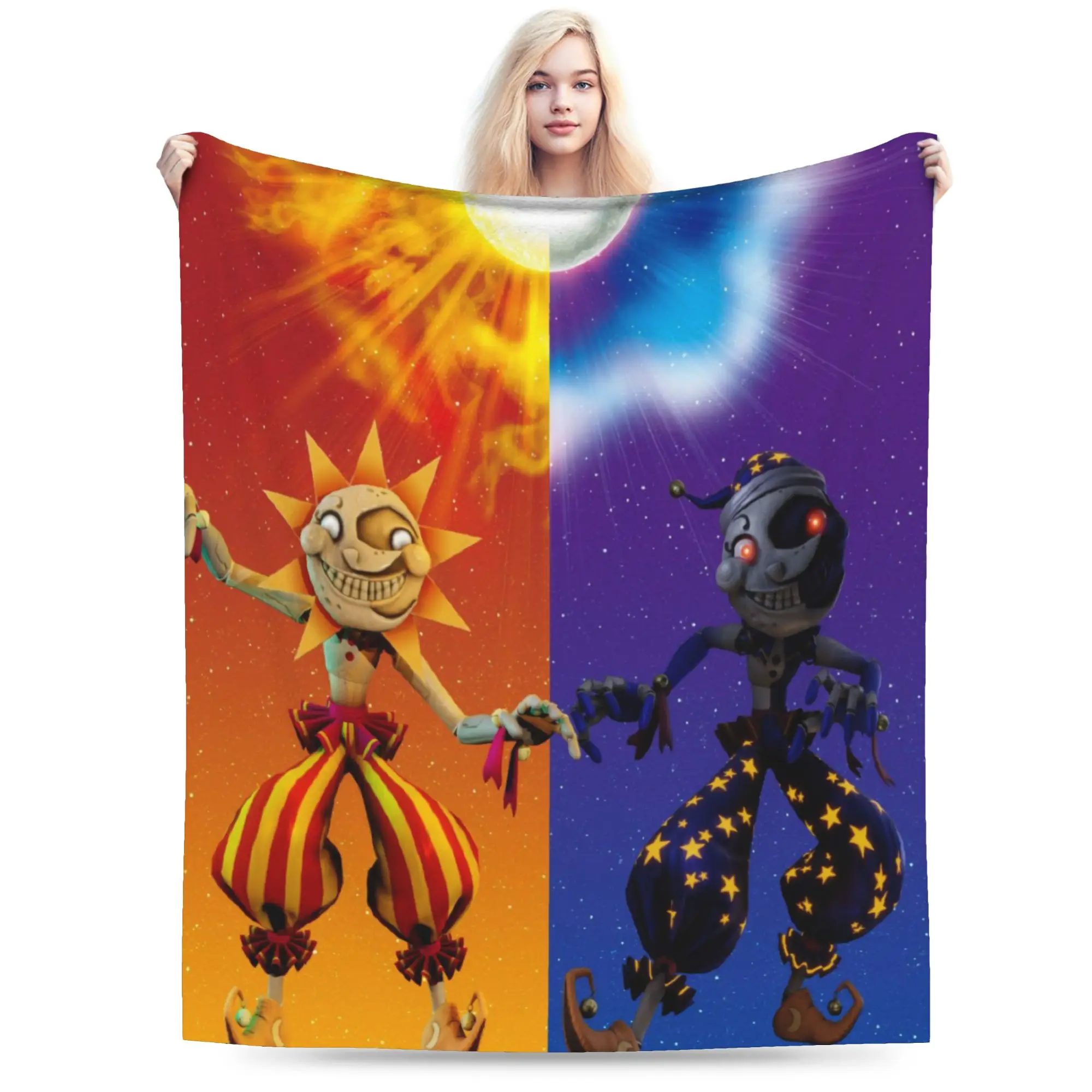 New Arrival Sundrop And Moondrop fnaf Blanket Super Soft Velvet  Cozy Throw Blanket Machine Washable