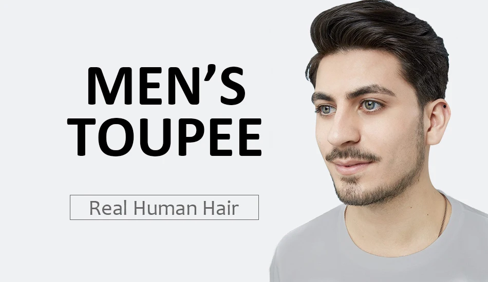Lace PU Perücke Langlebiges Haarsystem für Männer Französische Lace-Front Herren-Toupet Haarteil Natürlicher Haaransatz Echthaar-Toupet für Männer – Detail 1