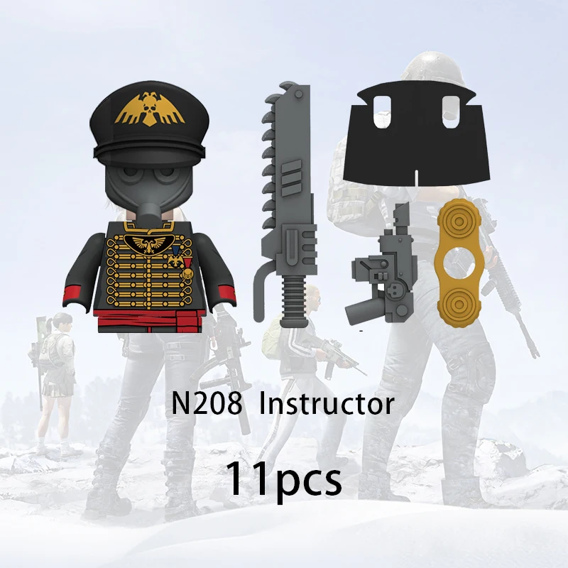 3pcs Game Soldiers Building Blocks Armored Army Figures Troops War Scene Weapons Equipment Masks Bricks Assemble Toys Compatible