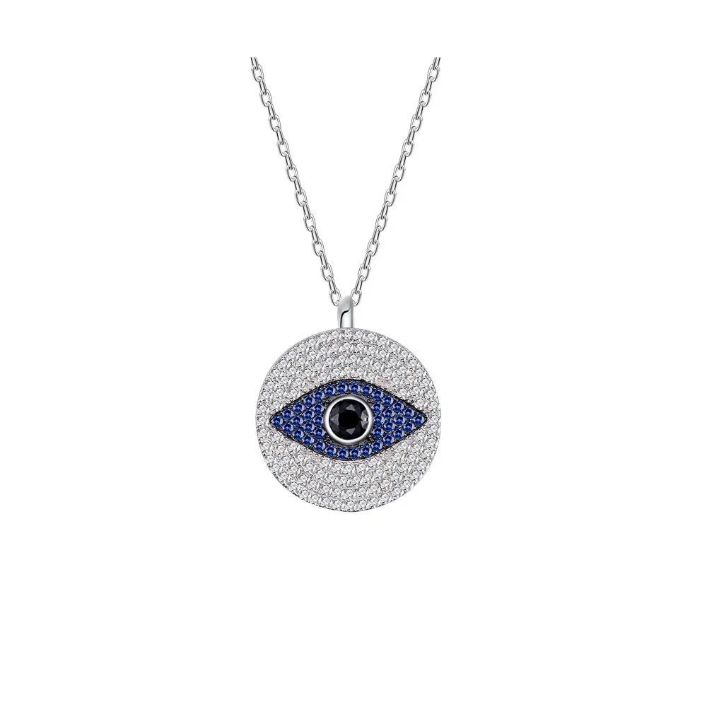 New Models S925 Sterling Silver Devil's Eye Necklace Wholesale Female Instagram Cross Border with Europe and America