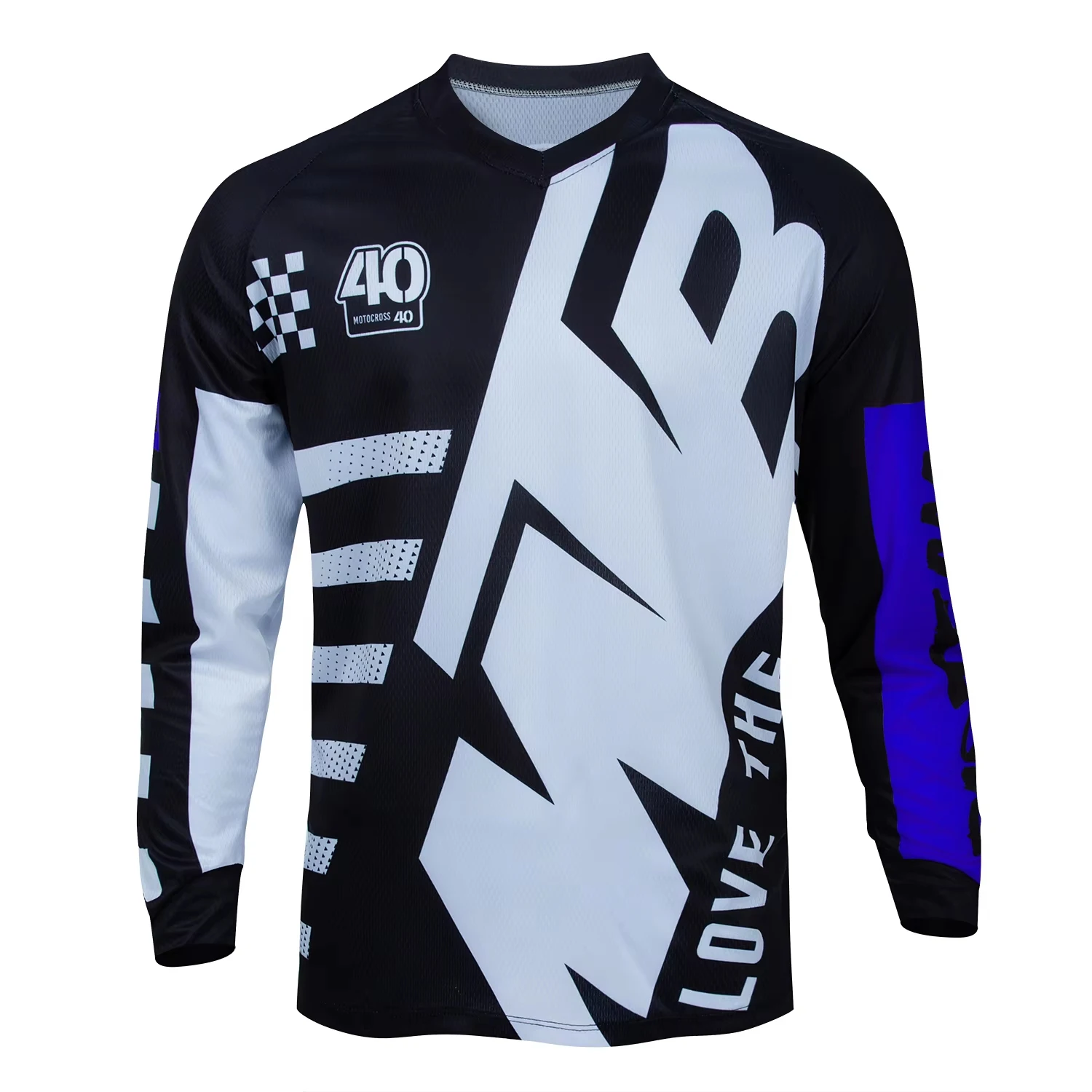 MTB Motocross Gestreiftes Grafik-Langarmtrikot, Familien-Partnerlook, Offroad-Renn-Outdoor-Freizeitkleidung, Stylisches Bedrucktes Oberteil – Detail 6