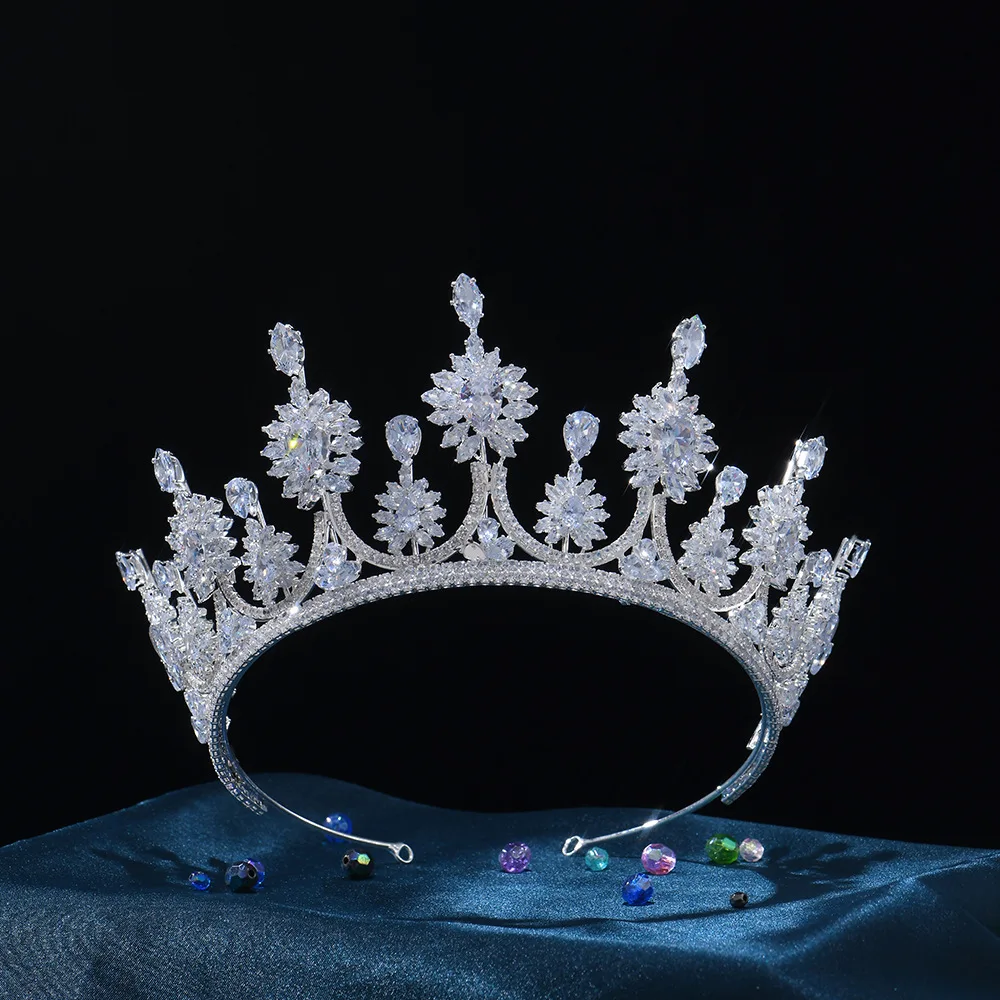 

Luxury Tiaras And Crowns For Women 5A Zirconia Wedding Hair Accessories Baroque Bride Tiaras Diadem Headdress Party Hair Jewelry