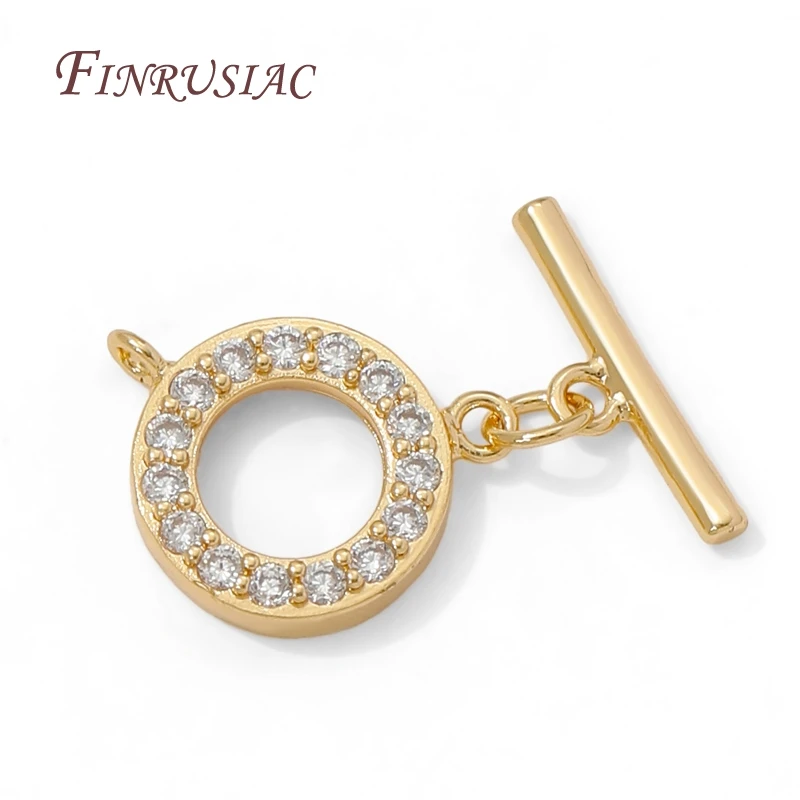 مشابك تبديل مطلية بالذهب عيار 18 قيراط للمجوهرات، أقفال للأساور، نحاس مع مشبك الزركون OT، إكسسوارات صنع القلادة ذاتية الصنع