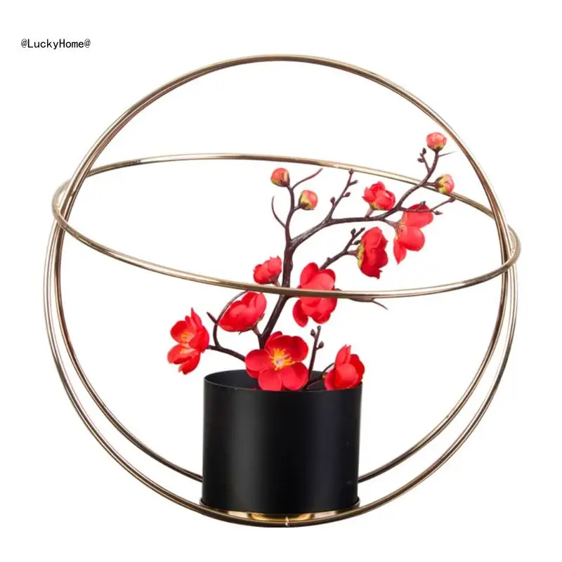 Wrought Iron Plant Pot Stand Rack Holder Indoor Outdoor Flower Arrangement Teaching Garden Balcony Decor Craft 11UA