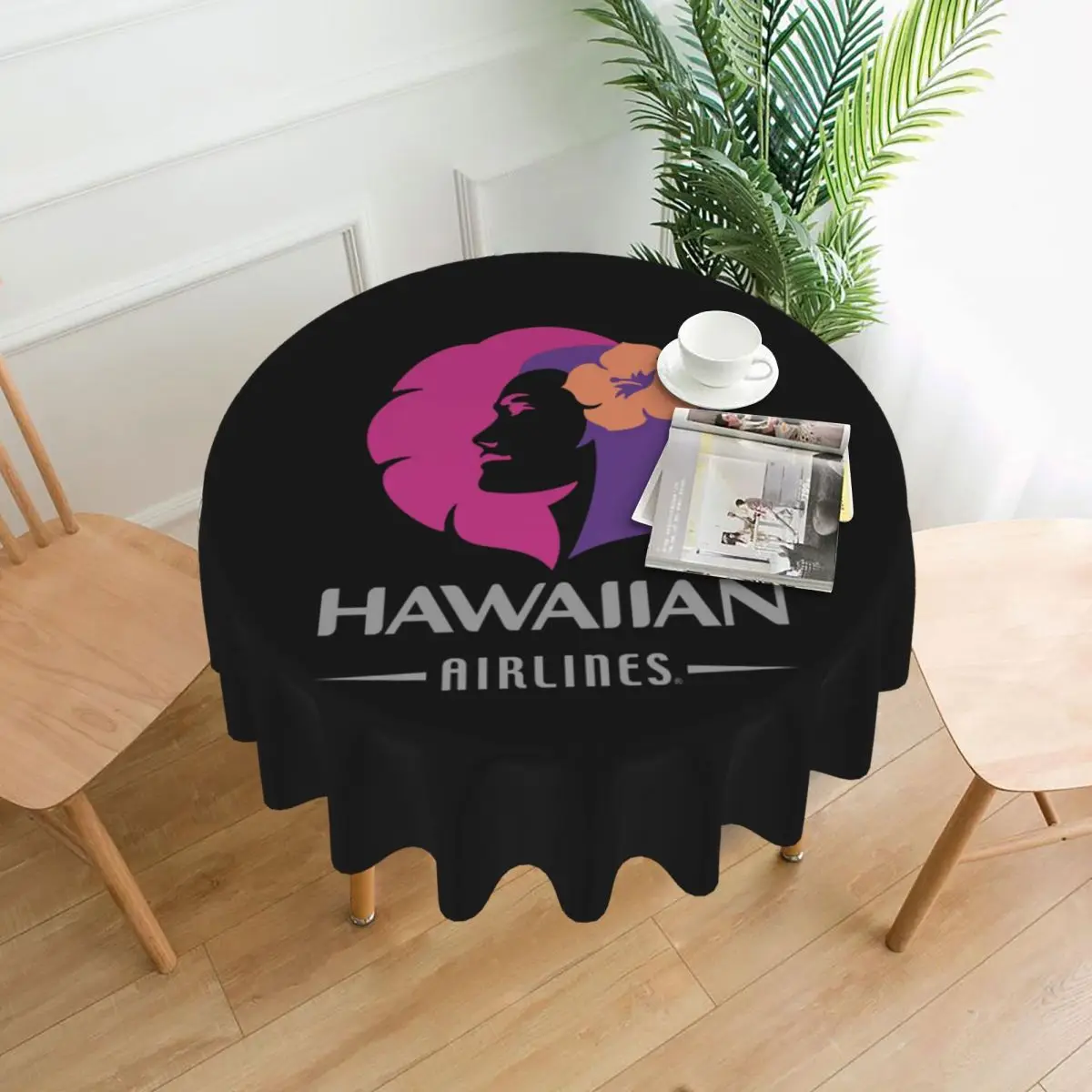 Toalha de mesa redonda à prova d'água, toalha de mesa redonda à prova de óleo para viagem do fim do sul da companhia havaiana herc