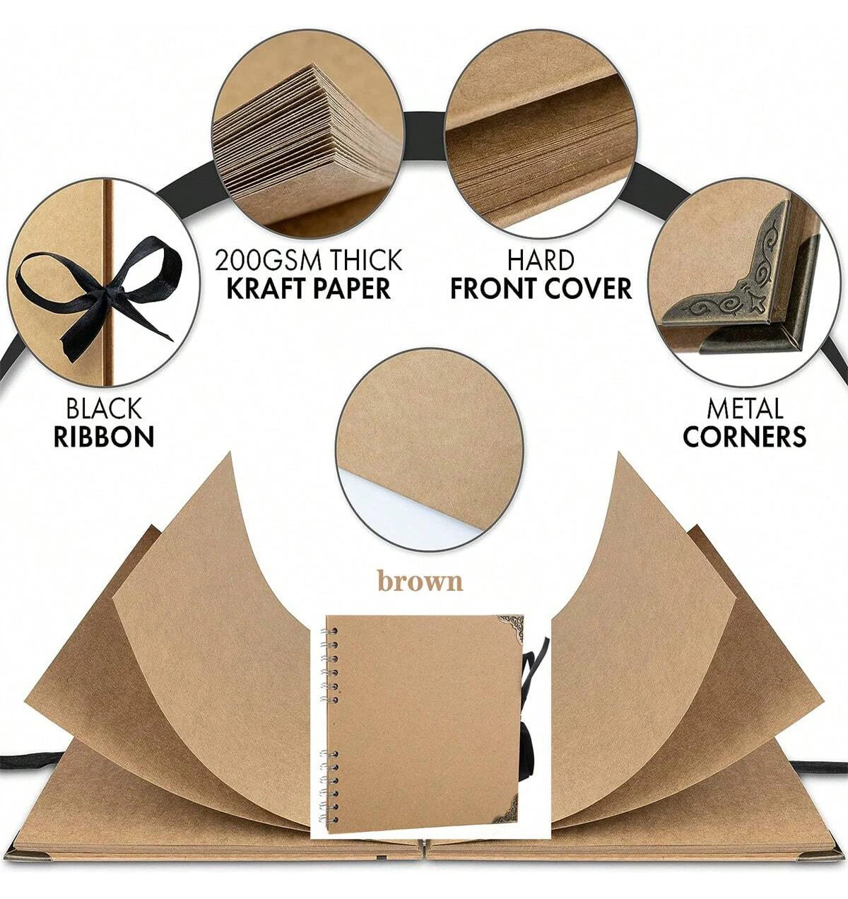 DIY Clipbook Album 60 Pages Kraft Paper Album Clipbook Memory Book - Perfect for Your Clipbook Art and Craft Projects decoration