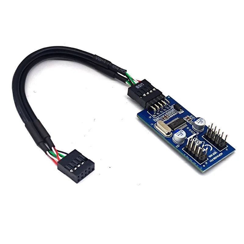 MOTHERBOARD USB PIN 1 POINT 2 DUPONT USB 1 POINT 2 USB2.0 9PIN TO DOUBLE 9-PIN INTERFACE 1 POINT 2