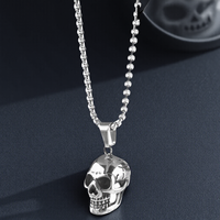 Exaggerated Skull Necklace Retro Punk Rock Jewelry Unique Halloween Gift Trendy Male Party Accessory Popular Necklace