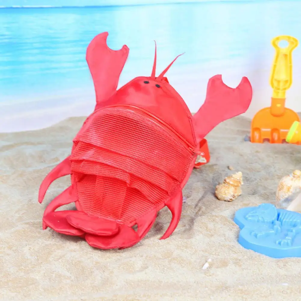 Outdoor Activities Beach Bag Kids Beach Bag with Cartoon Lobster Cute Crab Shapes Breathable Mesh Design for Shell for Children