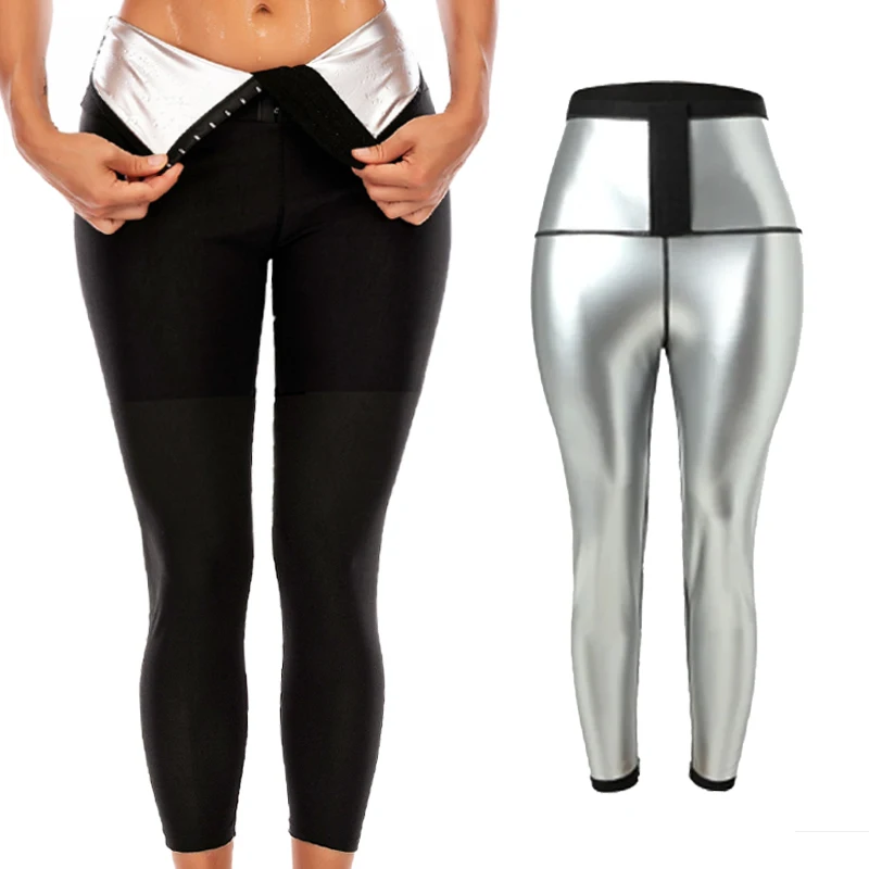 Damen Sauna Shaper Hose Körperformer Heißer Schweiß-Effekt Schlankheits-Hose Fettverbrennende Shapewear Workout Gym Leggings Fitness Sport