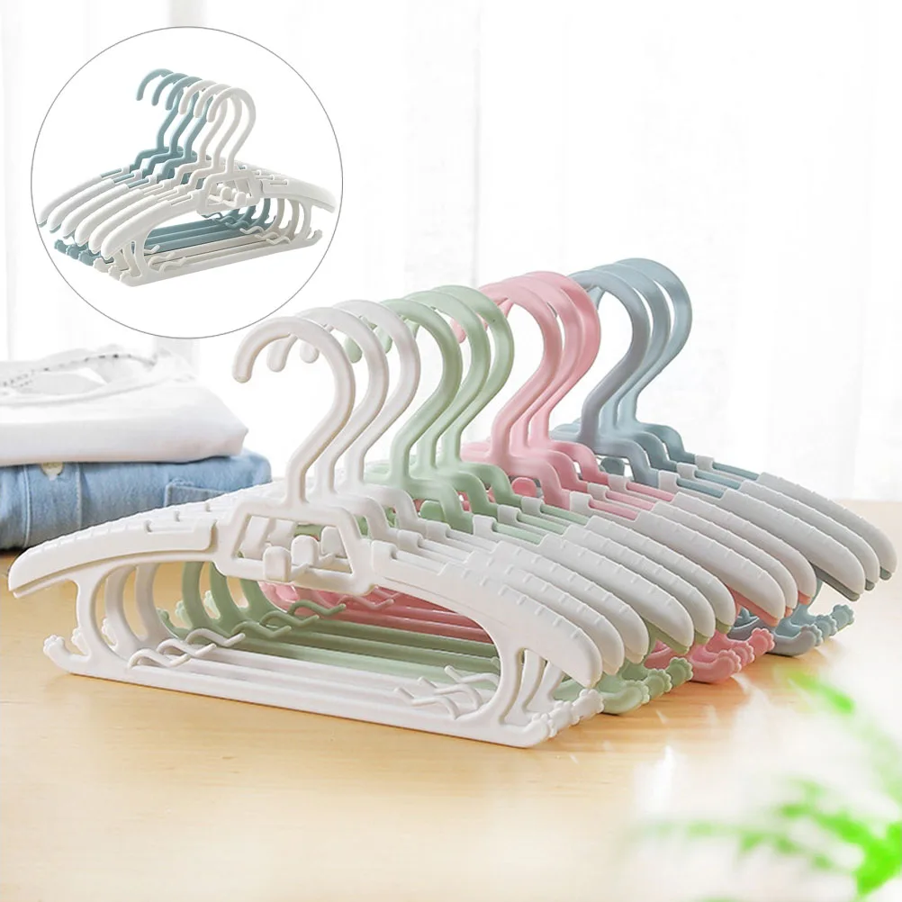 

10pcs Anti-Slip Clothes Hanger Adjustable Retractable Nursery Closet Organizer For Wear Storage