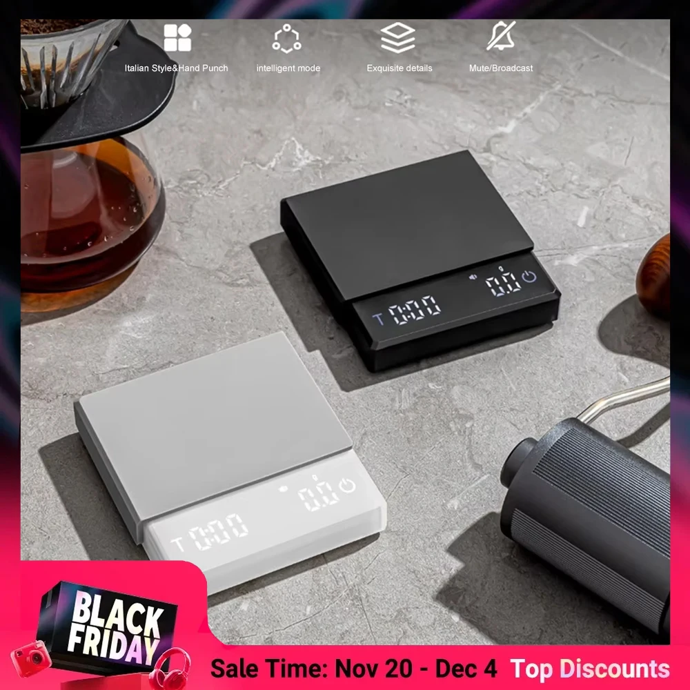 

Digital Coffee Scale 0.1g High Precision Smart Electronic Scale 3 Modes Touch Sensor Home Espresso Scale Barista Accessories