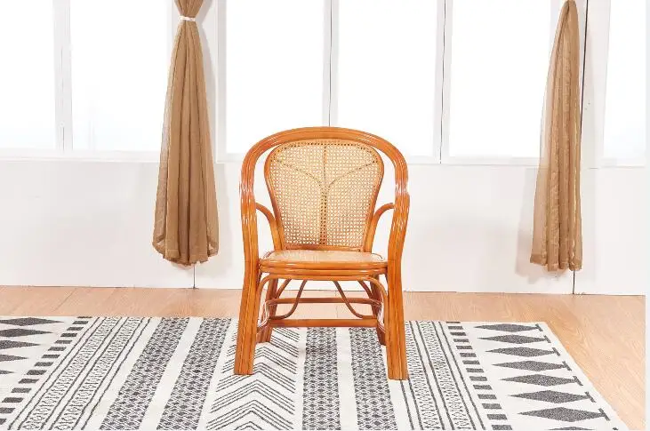 Manufacturers wholesale quality handmade natural rattan wheel natural dining chair