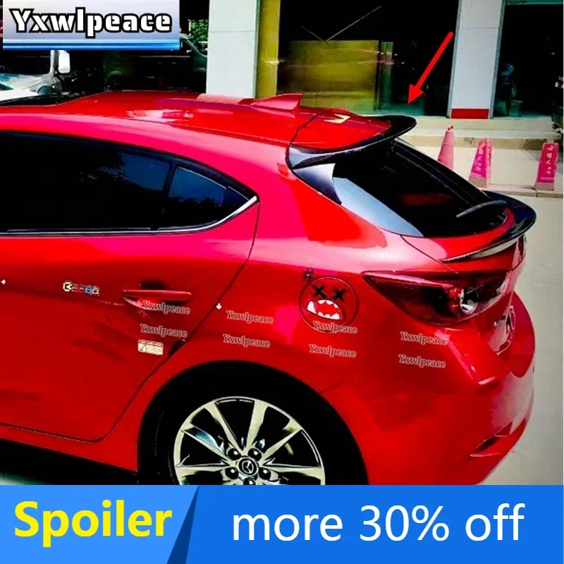 

For Mazda 3 Axela Hatchback 2014-2017 High Quality ABS Plastic Unpainted Color Rear Roof Spoiler Trunk Lip Wing Car Styling