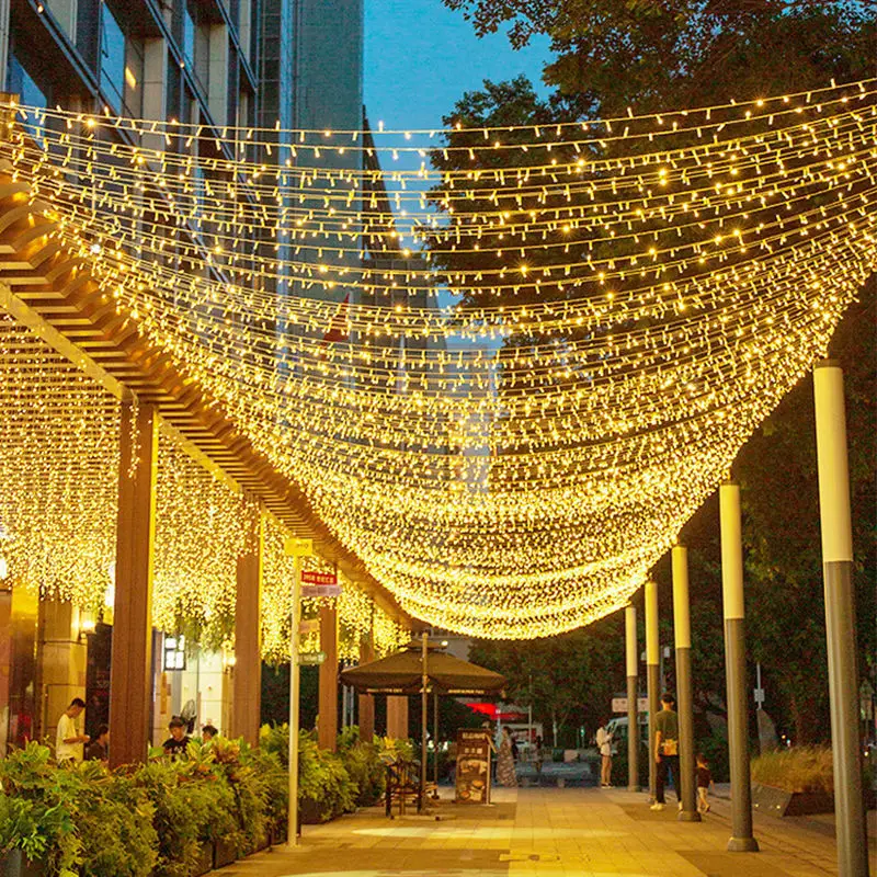 10m 20m 50m 100m LED String Fairy Lights Garland Christmas Light Outdoor Waterproof Garden Street Wedding Decoration Lighting