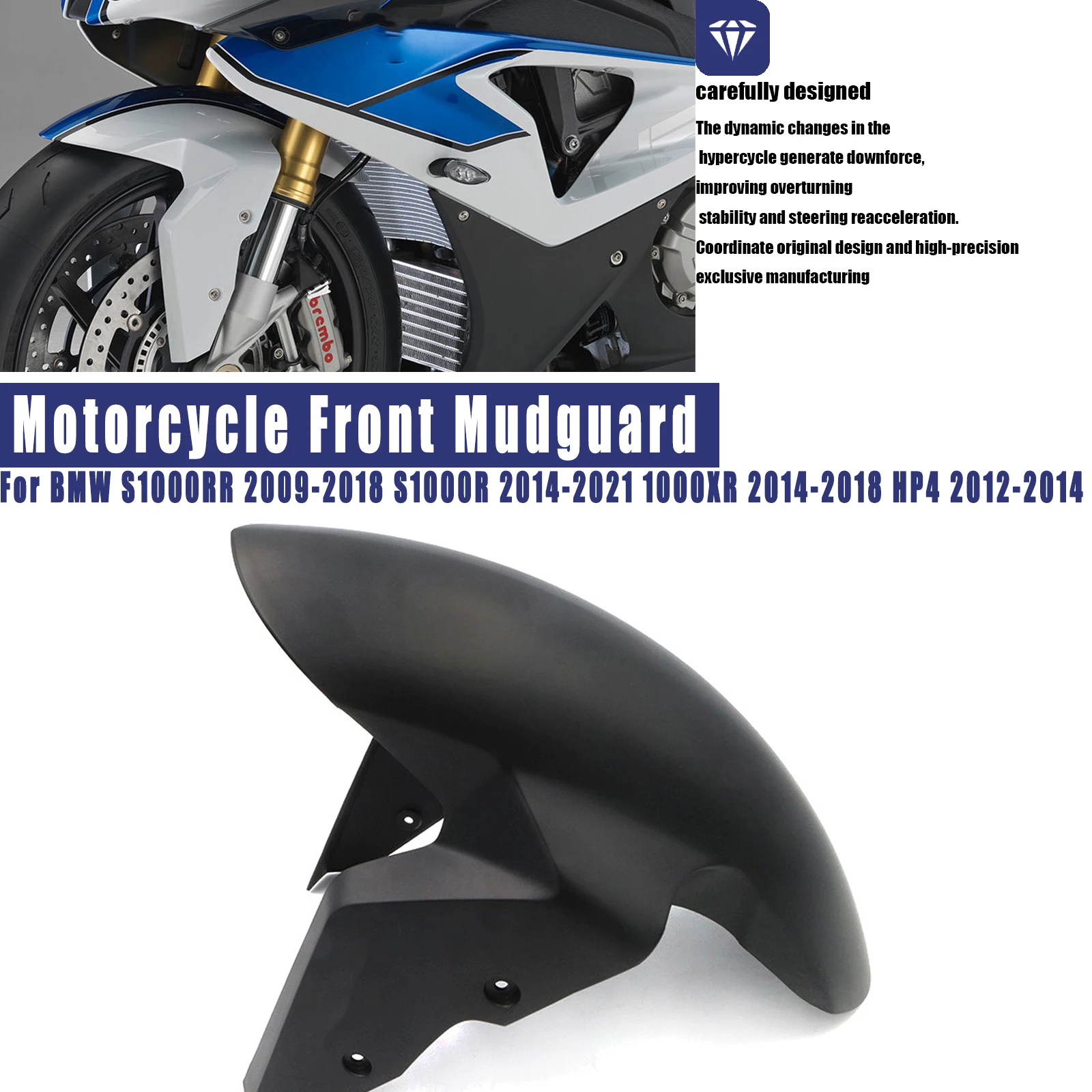 For BMW S1000RR 2009-2018 S1000R 2014-2021 1000XR 2014-2018 HP4 2012-2014 Motorcycle Accessories Front Mudguard