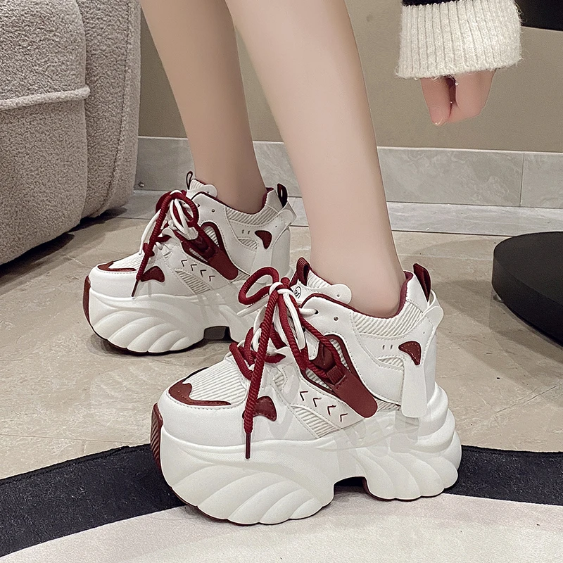 10.5CM 2024  Women Run Star Sneakers High Top Platform Women Sports Shoes White Black Casual Fashion Shoes Vulcanized Shoes Feme