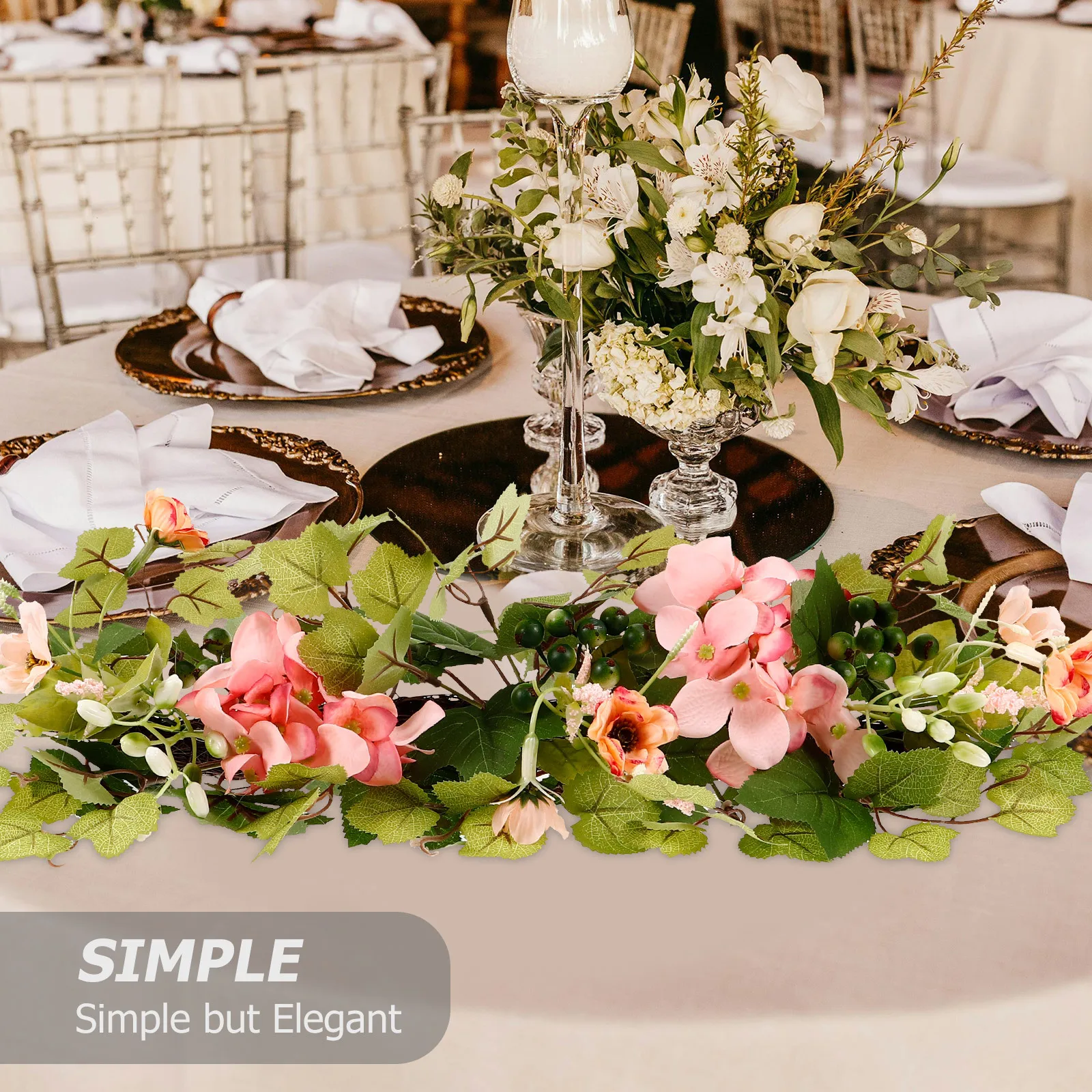 

Artificial Hydrangea Holder Fake Flower Decoration For Wedding Valentine'S Day Home Party Simulation Floral