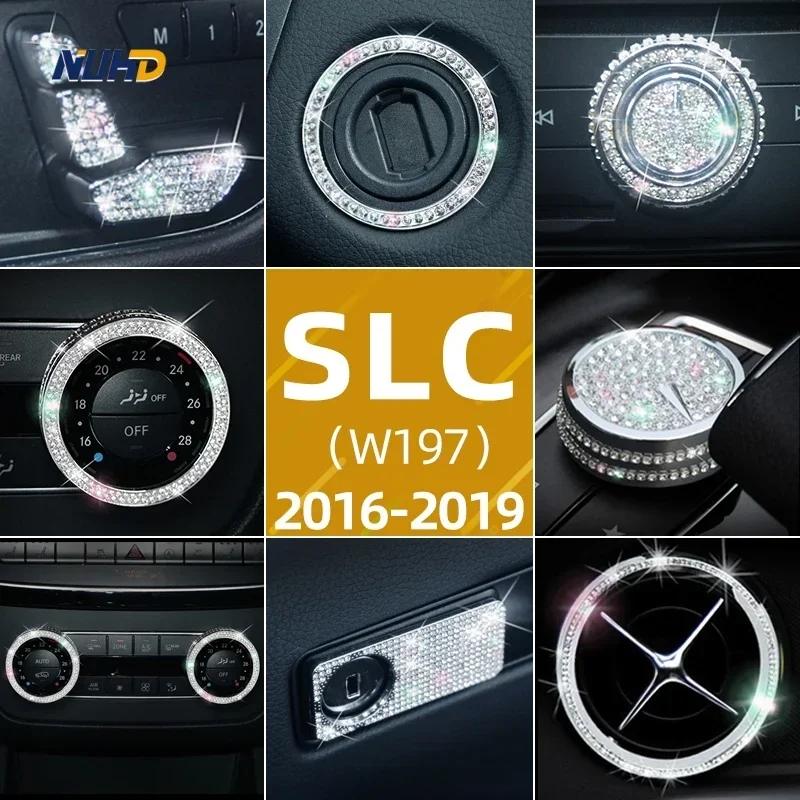 

For Mercedes-Benz W197 SLC200 SLC260 SLC300 Series Diamond Automotive Interior Stickers Trim Protective Cover Metal Accessories