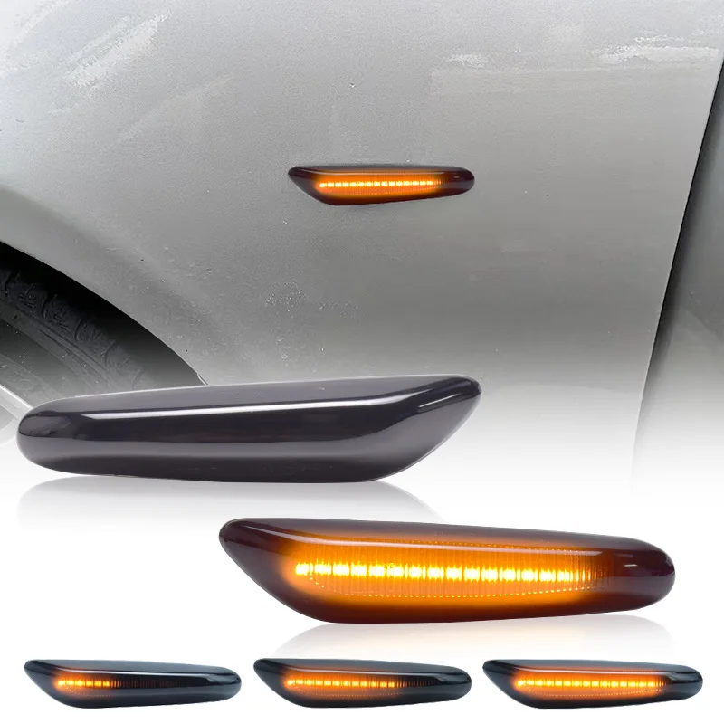 

2pcs Front Fender LED Side Marker Lights Flowing Turn Signal Yellow Light for BMW 1 3 5 Series E36 E46 E60 E87 E90 E92 X1 X3