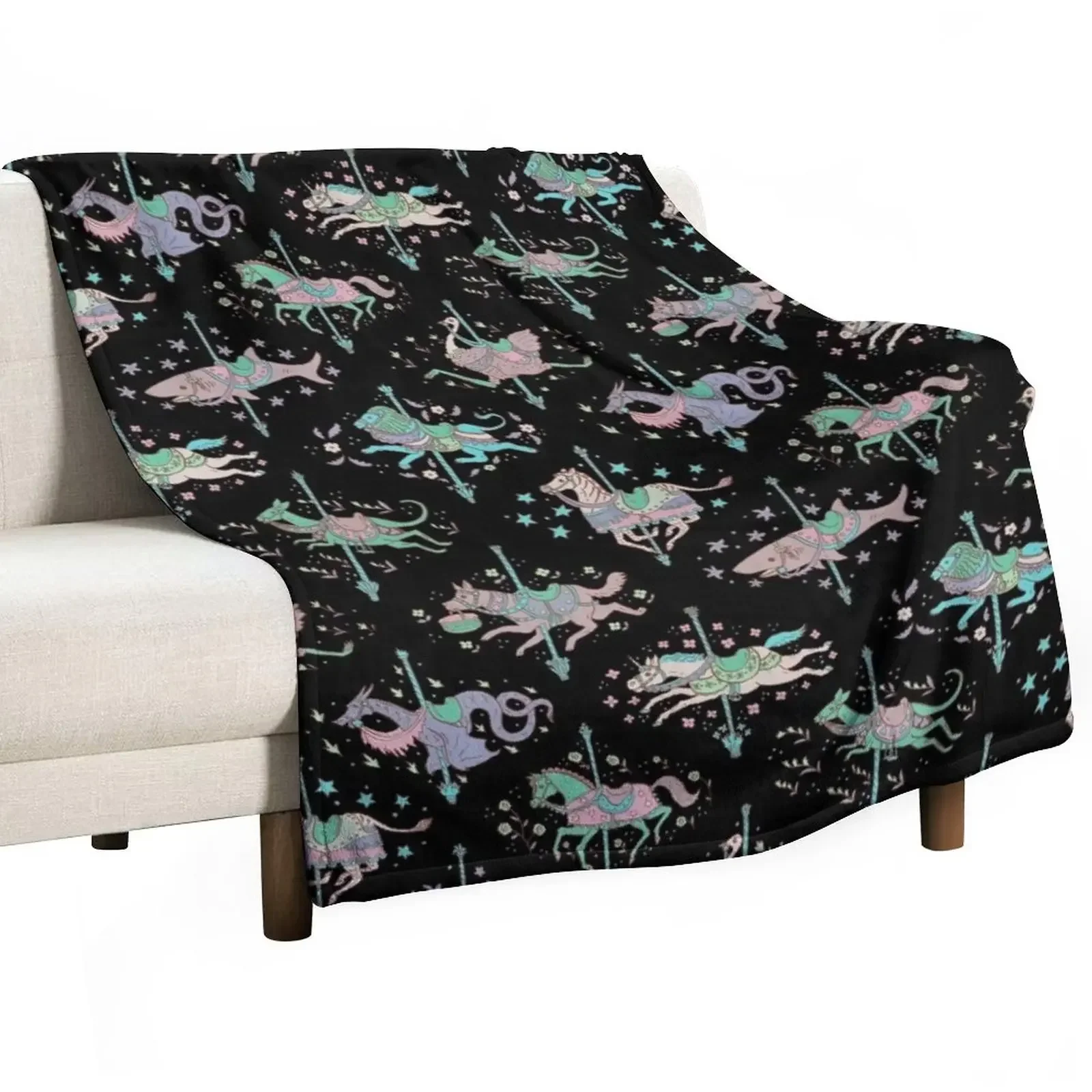 

Carousel — dark Throw Blanket Beach blankets ands Extra Large Throw Blankets