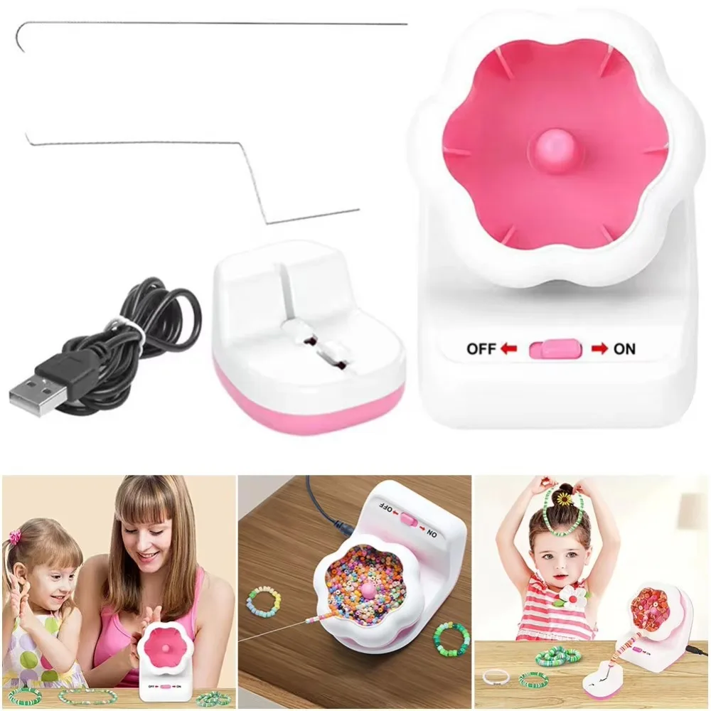 مجموعة أدوات صنع الخرز الكهربائية الأوتوماتيكية القابلة لإعادة الشحن اللاسلكية بسرعة مع صانع الأساور بالإبرة #1