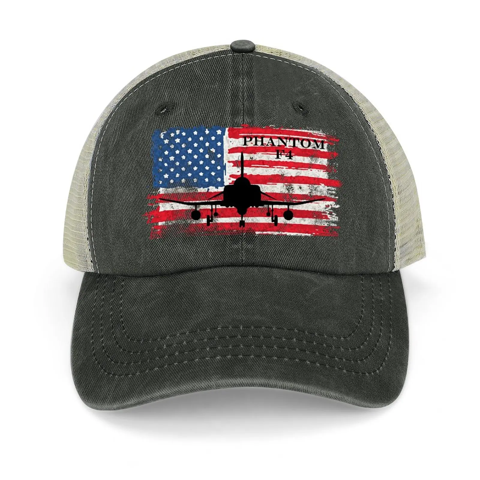 

F4 Phantom Fighter Jet US Military Distressed Flag Cowboy Hat Anime Hat Christmas Hat Caps Male Women's