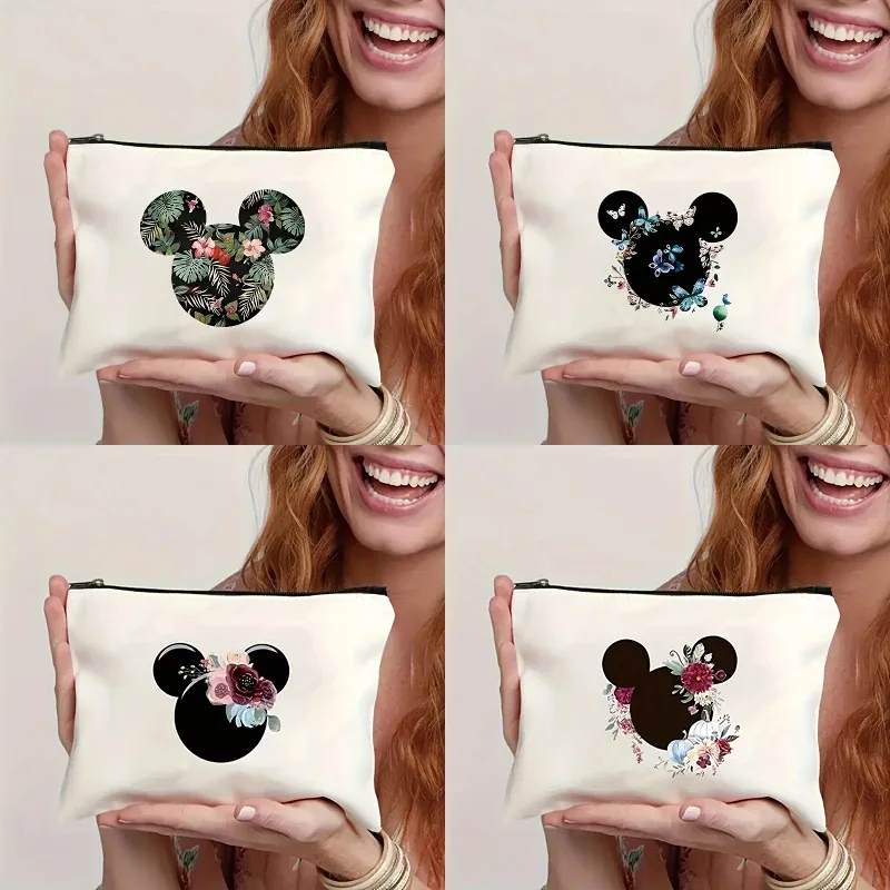 

Disney Fashion Makeup Bag Mickey Mouse Makeup Storage Bag Handbag Travel Pencil Bag Handbag Children's and Women's Couple Gifts