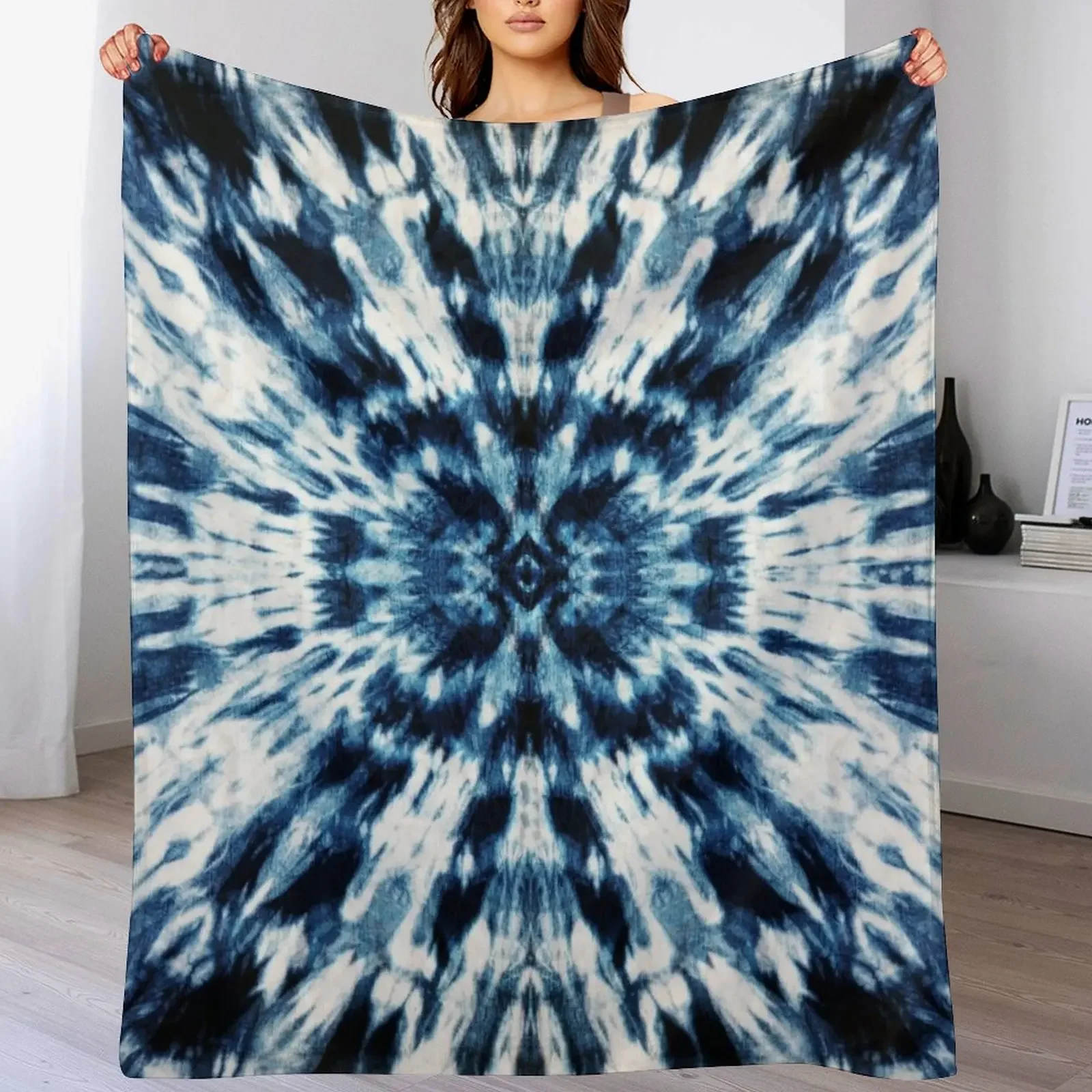 

New Shibori print Throw Blanket Soft Solid Color Blanket for Couch Bed