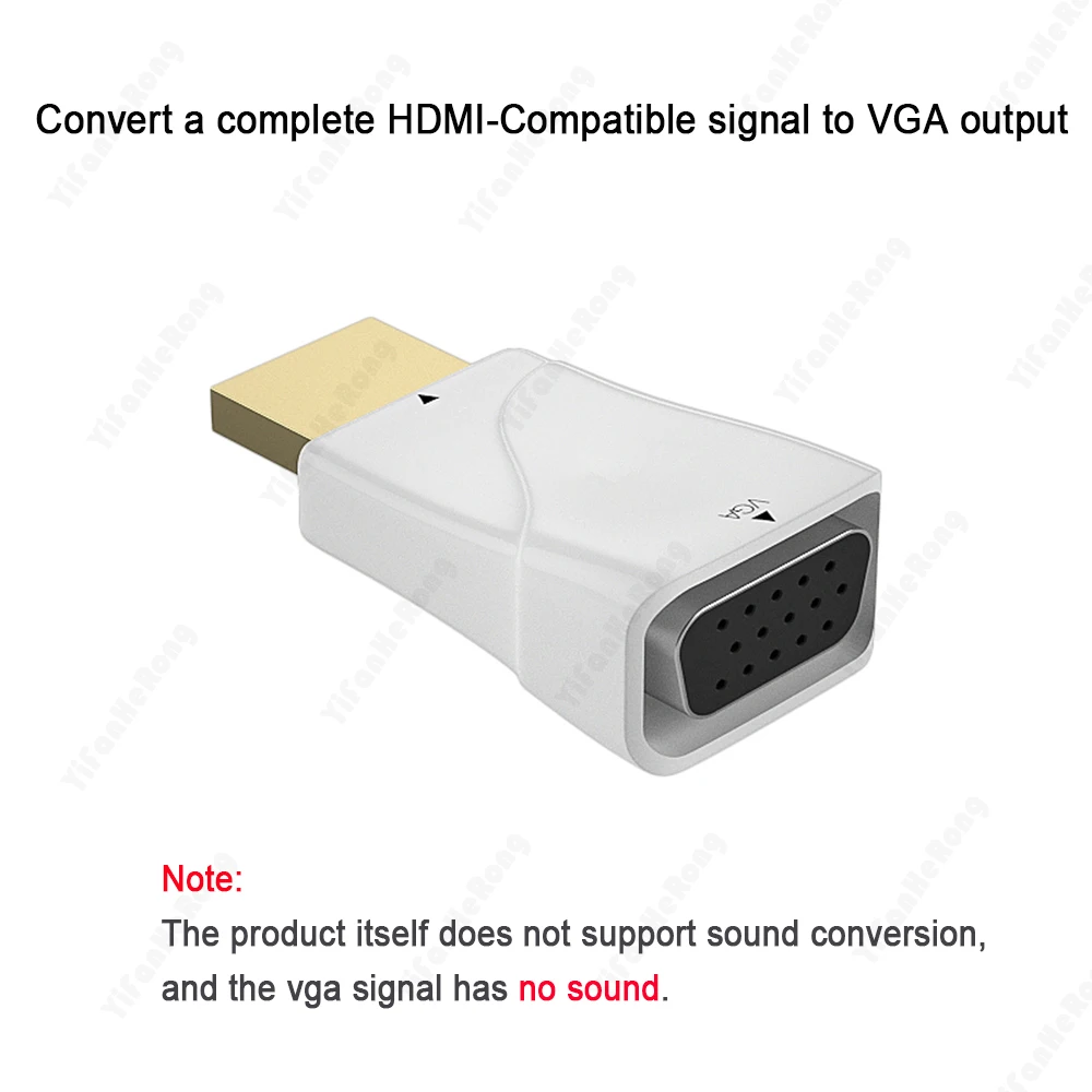 HD 1080p Portable HDMI-compatible To Vga converter High Definition Male To Female Converter Adapter For PC TV Monitor