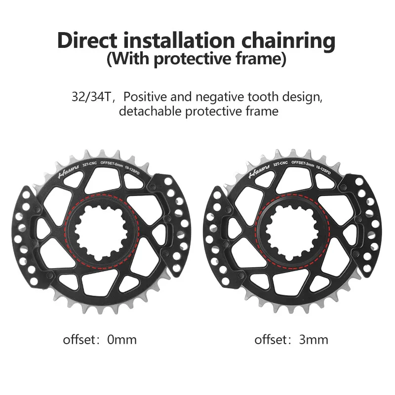 HASSNS For 3 nails forgxp Bicycle Chainring 0/3/mm Offset 30/32/34/36/38T MTB Bike Chainwheel For XX1 X9 XO X01 GX NX