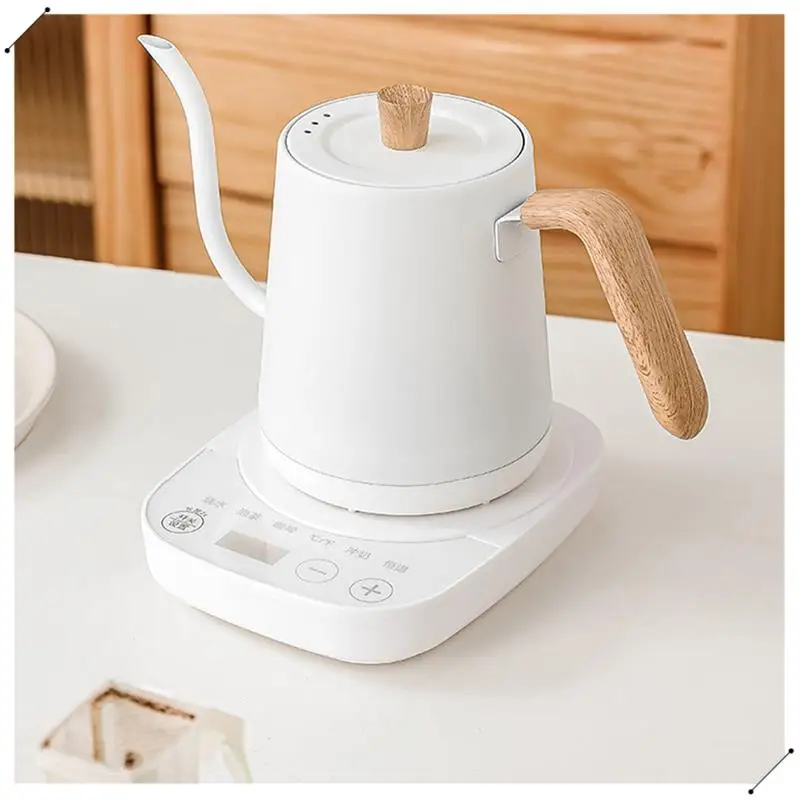 Electric Coffee Kettle Flash Heat Temperature Control Hand Kettle Gooseneck Slender Smart 800Ml 1000W EU Plug