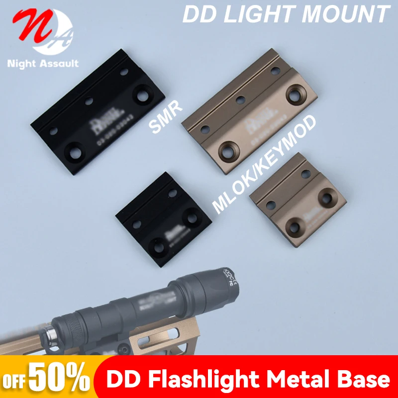 

Tactical Airsoft DD Metal Base Fit Surefir M300 M600 Flashlight Keymod MLOK SMR Mount Weapon Hunting Light Mount Accessories